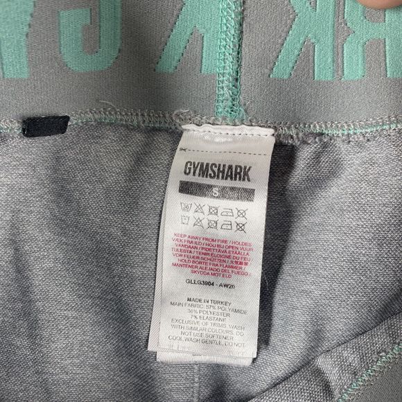 Gymshark Leggings Womens Small Flex Smokey Grey Marl Light Green Seamless - Picture 3 of 8